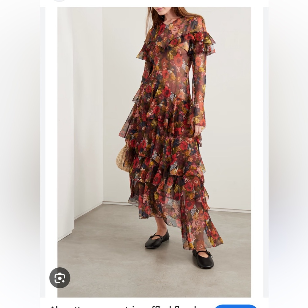 DÔEN
Alouette asymmetric ruffled floral-print silk-georgette midi dress